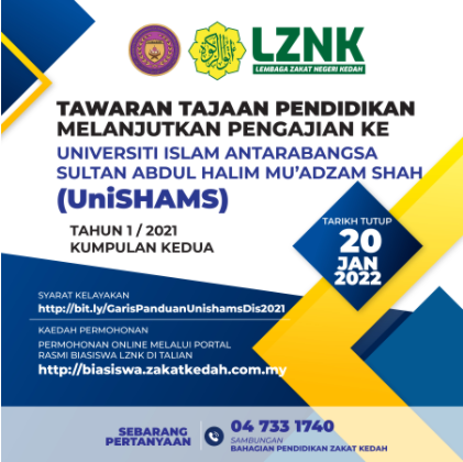 Bantuan Tajaan Lembaga Zakat Negeri Kedah (LZNK)
