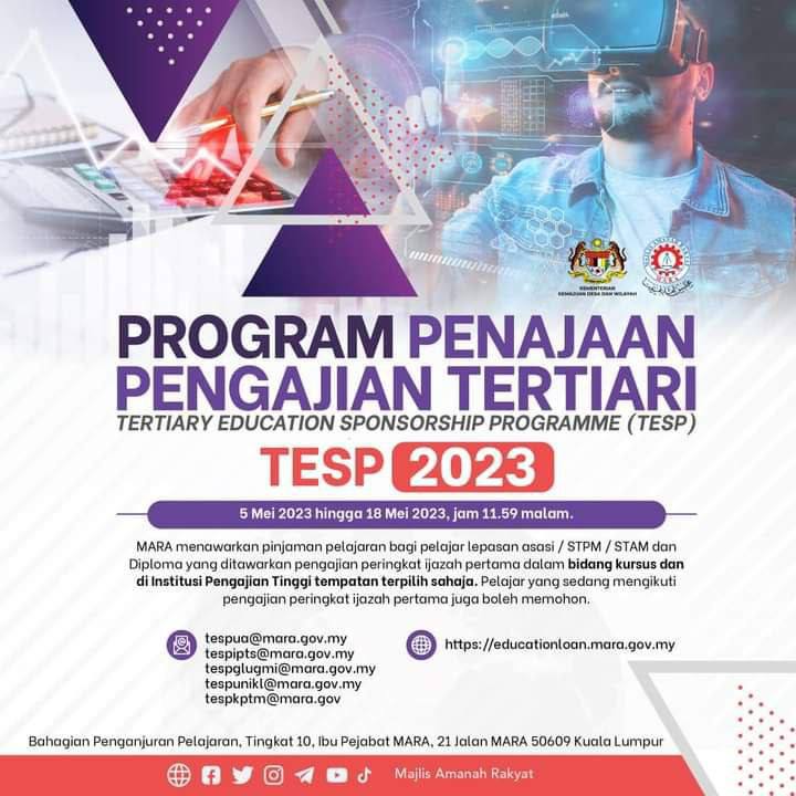 Biasiswa MARA | Program Penajaan Pengajian Tertiari (TESP)